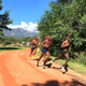 From right, Paul Chelimo, Stanley Kebenei, Haron Lagat, Hillary Bor and Leonard Korir, tempo run